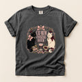 Cat Mum Cocktail Hour graphic tee in Pepper, flat lay