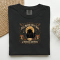 Full Moon Empty Bowl graphic tee in Black, folded flat lay