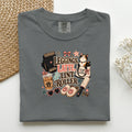 Leggings, Latte & Lint Roller graphic tee in Pepper, folded mockup