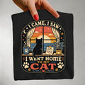 I Came I Saw I Went Home to My Cat graphic tee in Black, folded flat lay