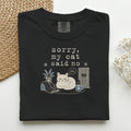Sorry My Cat Said No graphic tee in Watermelon, folded flat lay