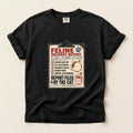 Feline Incident Report graphic tee in Burnt Orange, folded flat lay