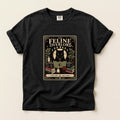 The Feline Overlord graphic tee in Red, folded flat lay