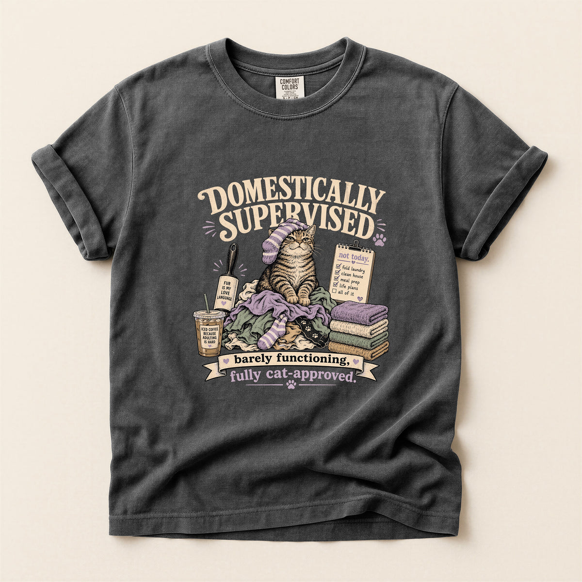 Domestically Supervised graphic tee in Pepper, folded flat lay