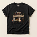 Every Cat Is Emotional Support graphic tee in Black, folded flat lay