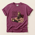 Girls Night In graphic tee in Berry, folded flat lay