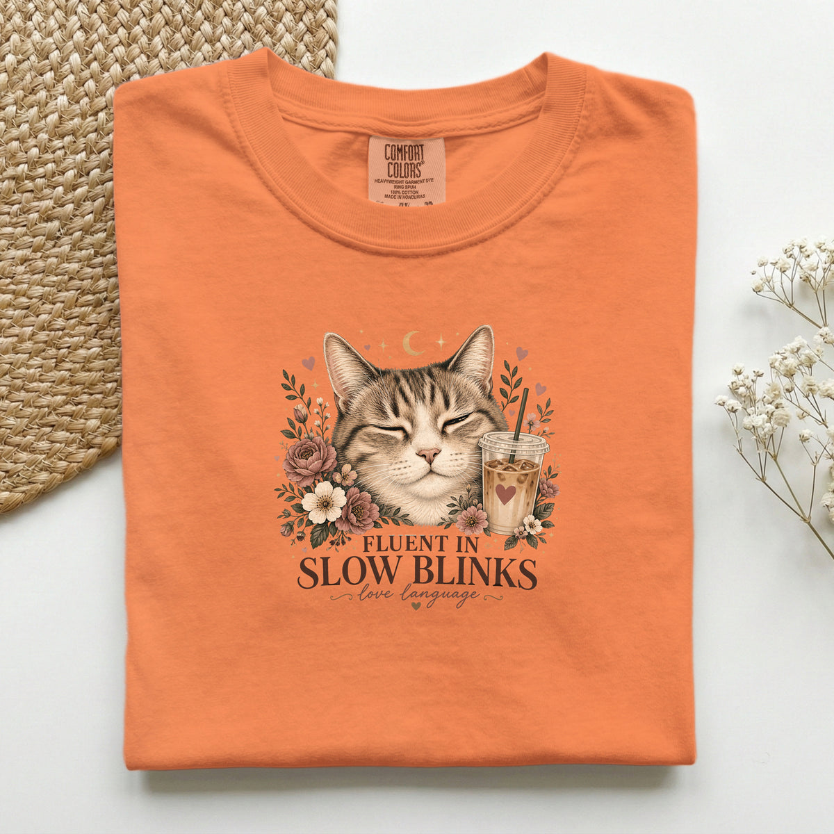Fluent In Slow Blinks – Burnt Orange Comfort Colors tee