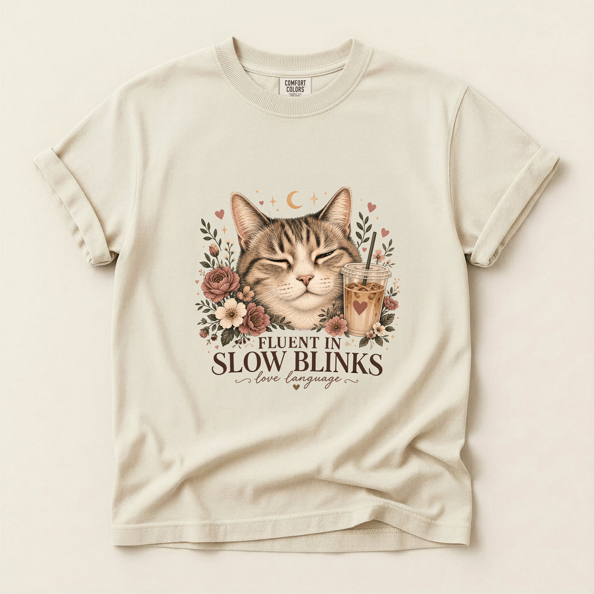 Fluent In Slow Blinks – Ivory Comfort Colors tee