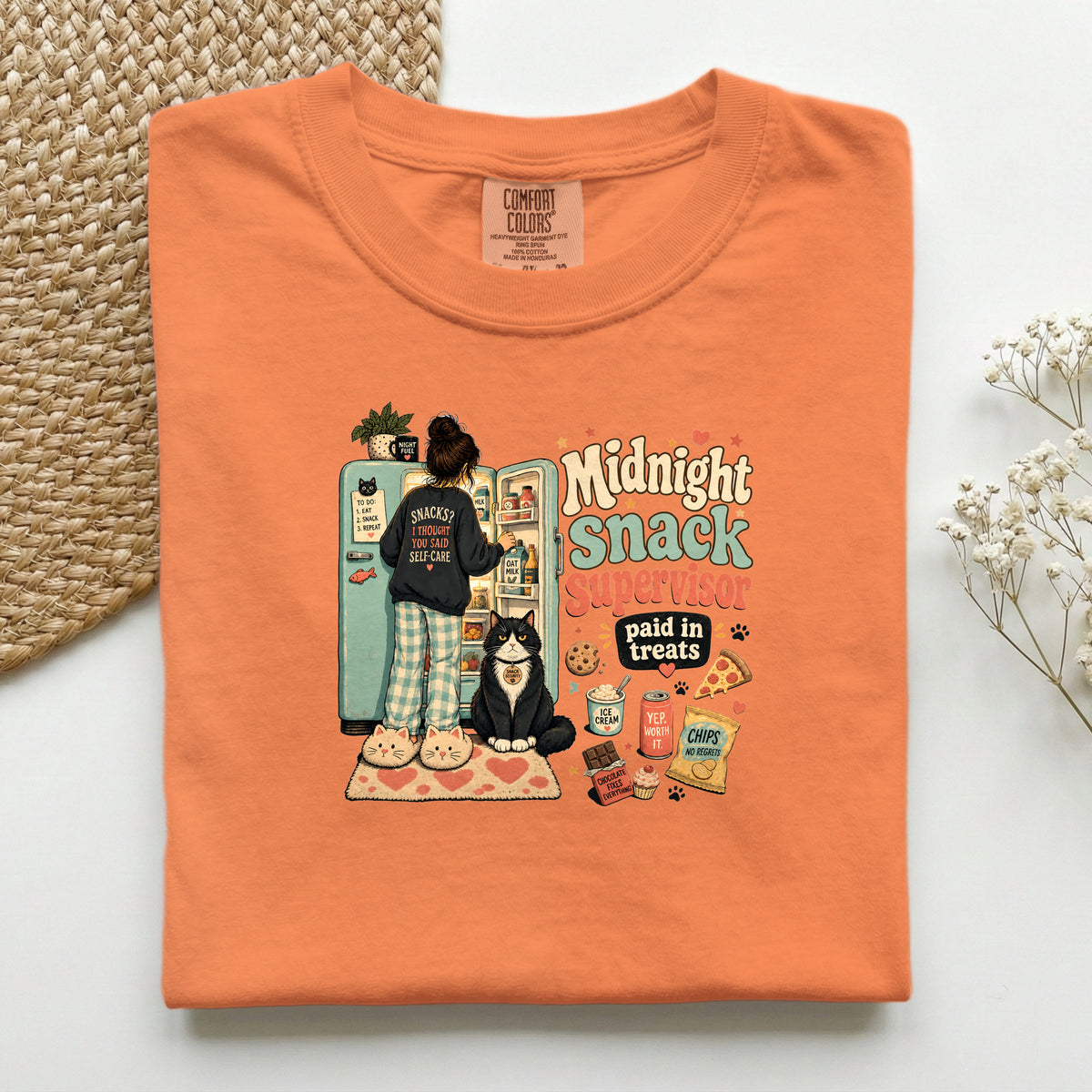 Midnight Snack Supervisor – Burnt Orange Comfort Colors tee