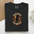 Black Cat Book Club graphic tee in Black, folded flat lay
