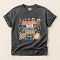 Camera Roll Full Of Cats graphic tee in Pepper, folded flat lay