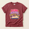 Low Battery High Cat Hair graphic tee in Brick, folded flat lay