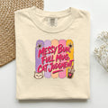 Messy Bun Full Mug Cat Judgment graphic tee in Ivory, folded flat lay