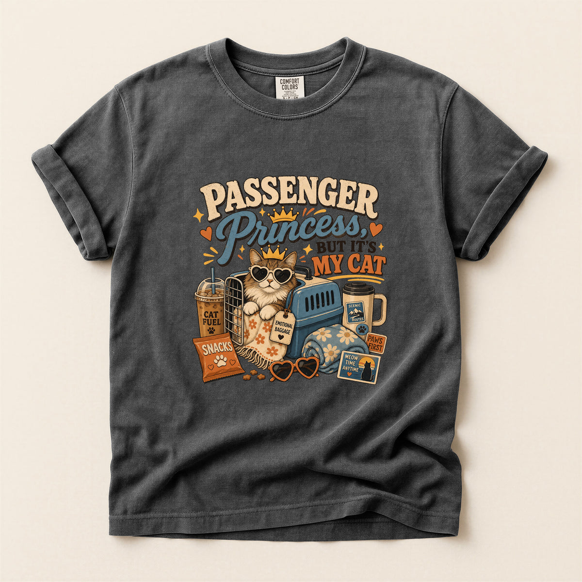 Passenger Princess graphic tee in Pepper, folded flat lay