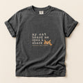 My Cat Heard Me Open A Snack graphic tee in Pepper, folded flat lay
