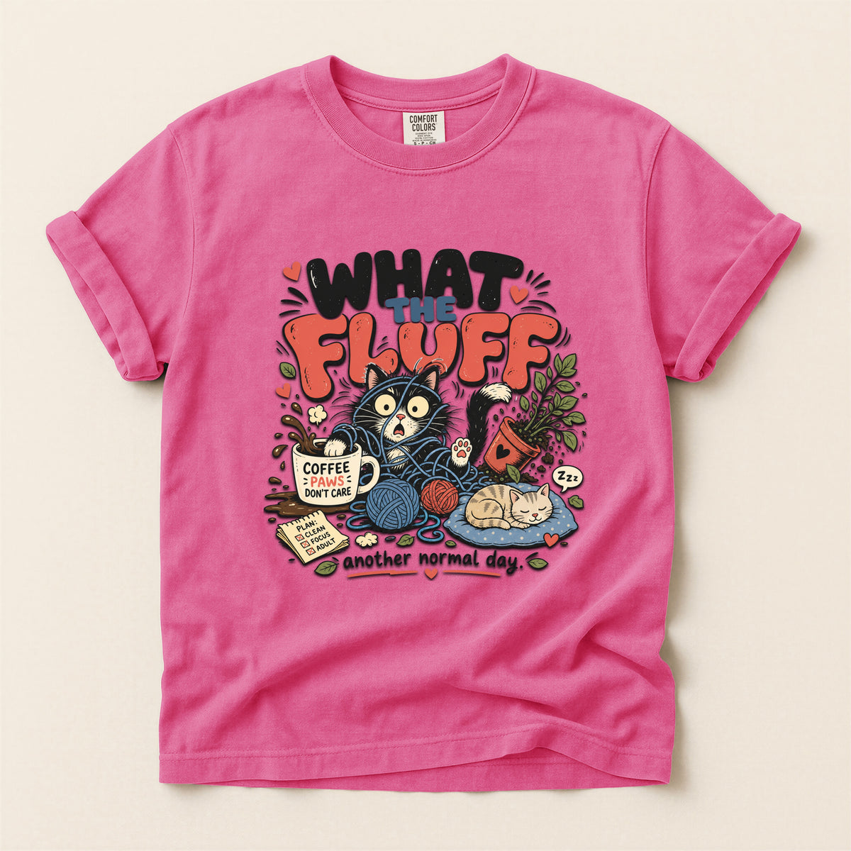 What The Fluff graphic tee in Crunchberry, folded flat lay