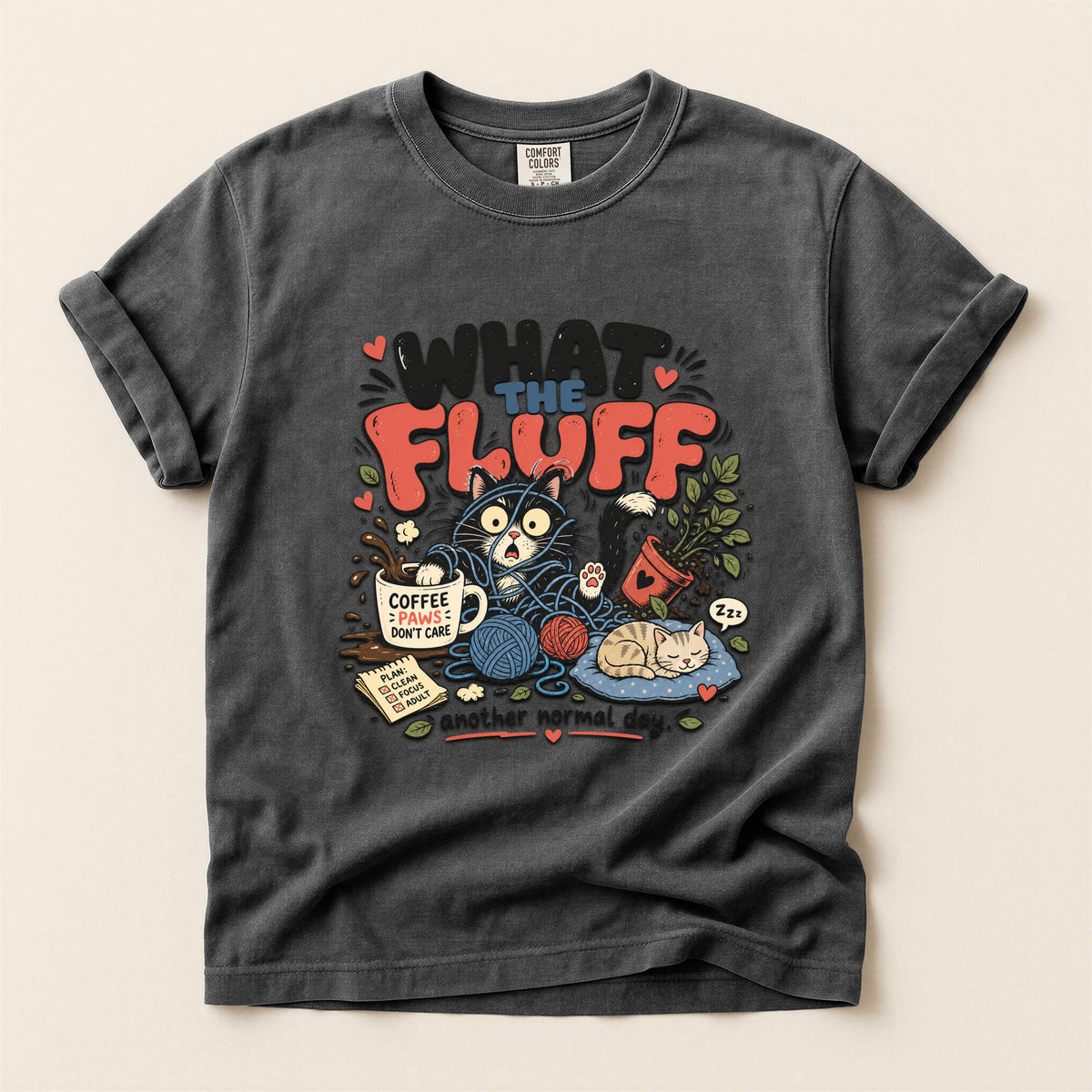 What The Fluff graphic tee in Pepper, folded flat lay