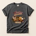 Cat Mum Charcuterie graphic tee in Pepper, flat lay