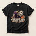 Cauldron Hair Don't Care graphic tee in Black, flat lay