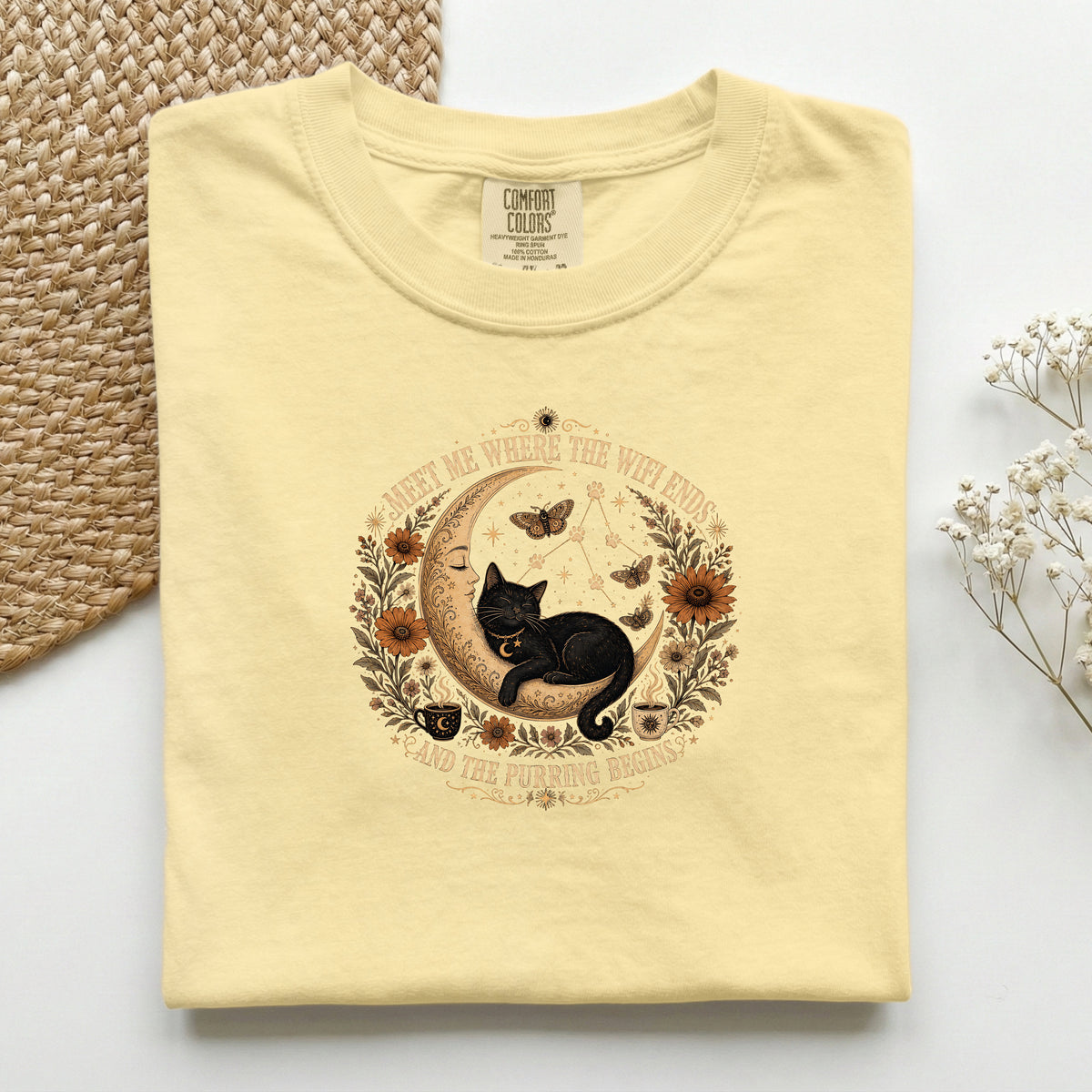 Meet Me Where The Wifi Ends Comfort Colors tee in Butter