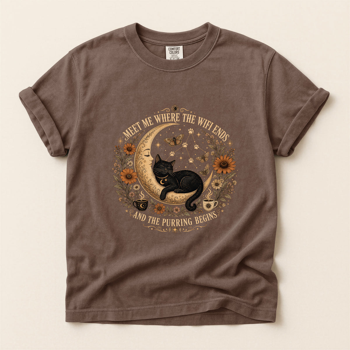 Meet Me Where The Wifi Ends Comfort Colors tee in Espresso