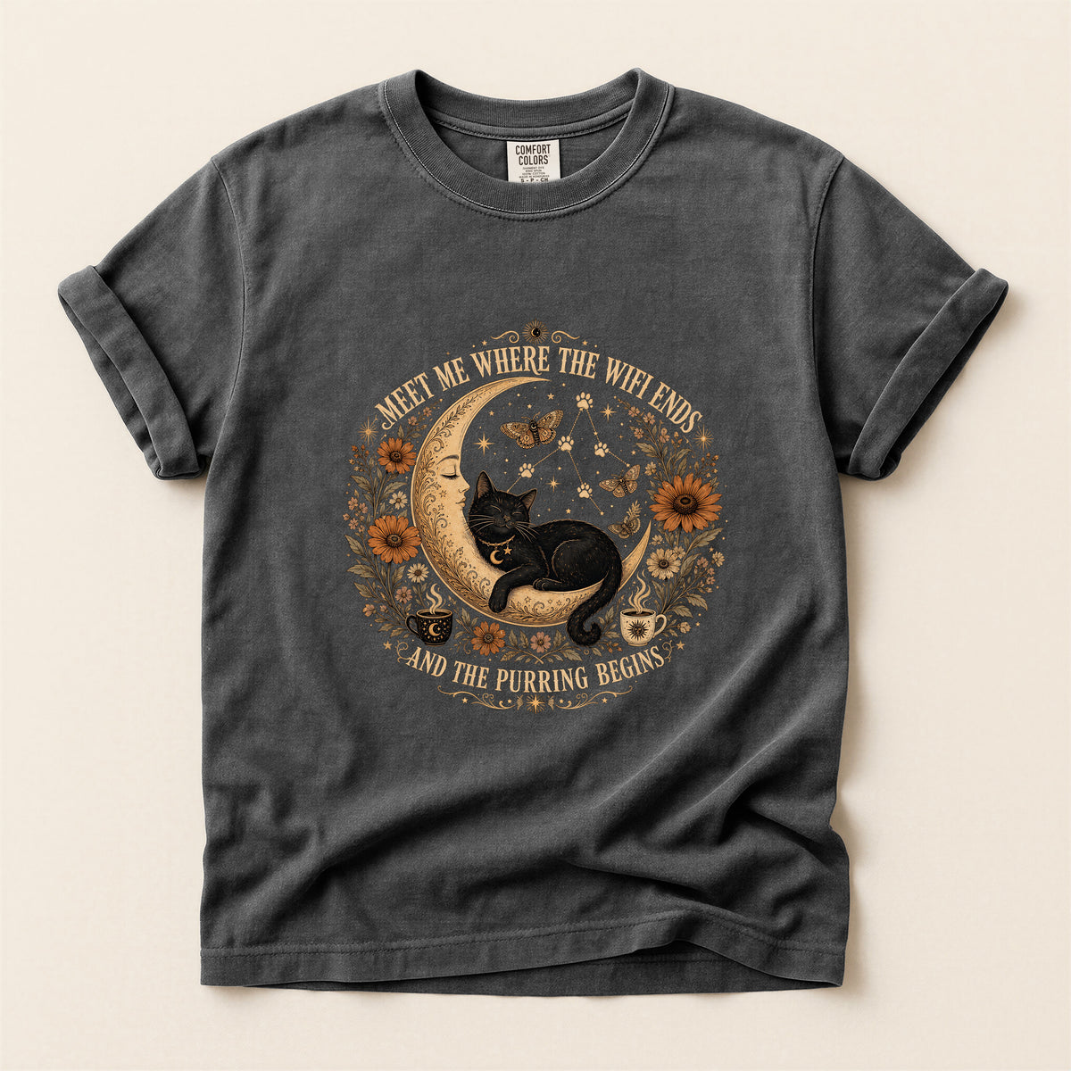 Meet Me Where The Wifi Ends Comfort Colors tee in Pepper
