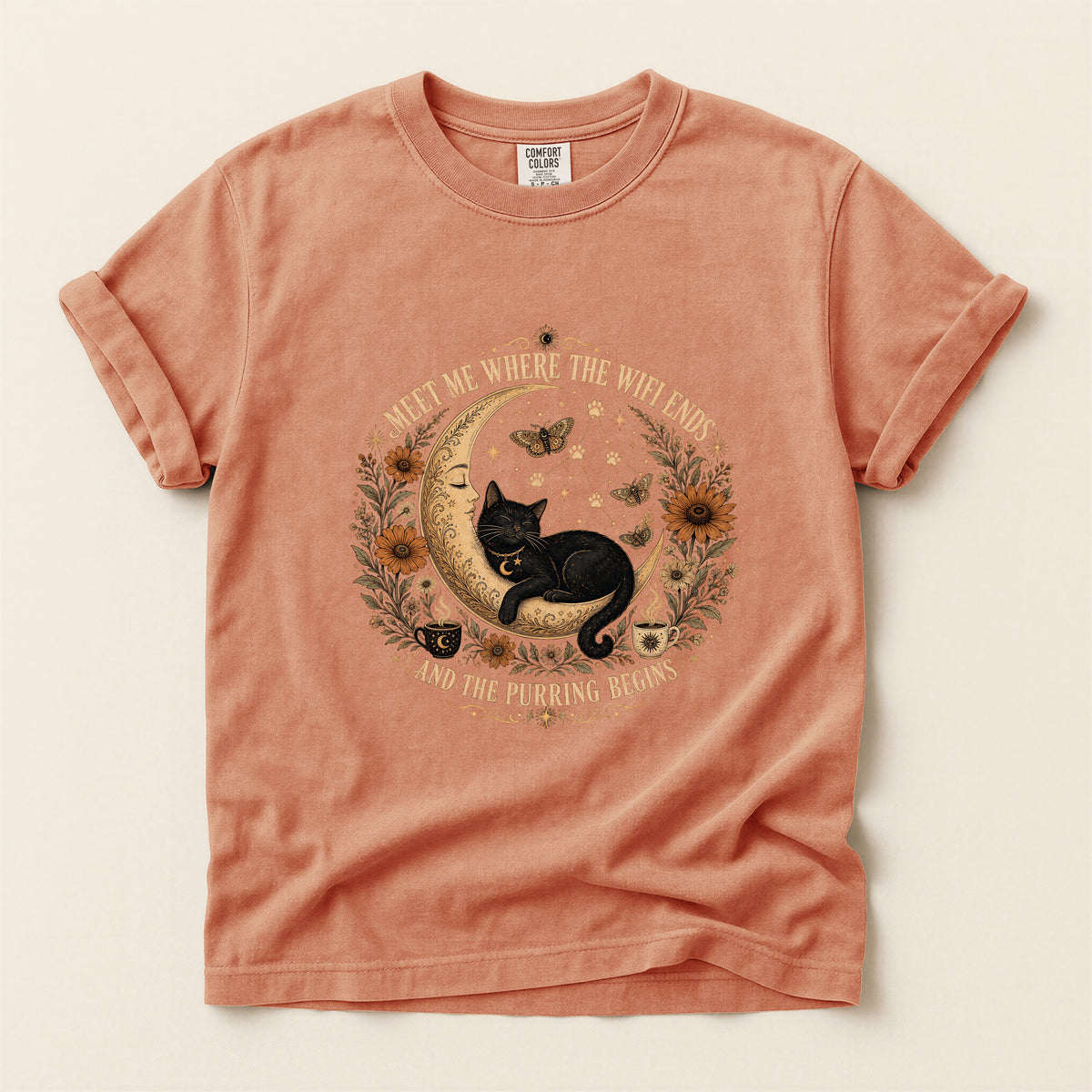 Meet Me Where The Wifi Ends Comfort Colors tee in Terracotta