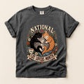 National Cat Lovers Month graphic tee in Pepper, flat lay